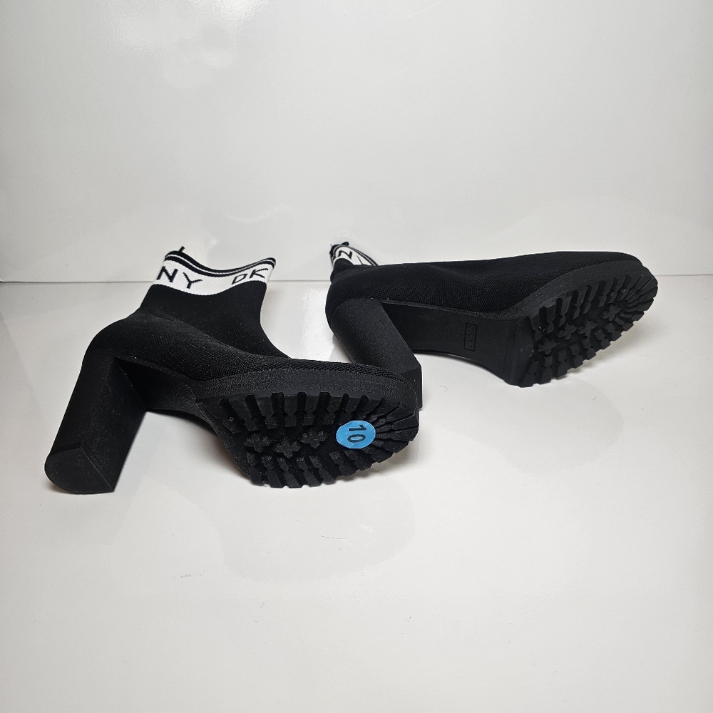 DKNY Black Women's Sock Boots Size 10 New - Picture 8 of 8